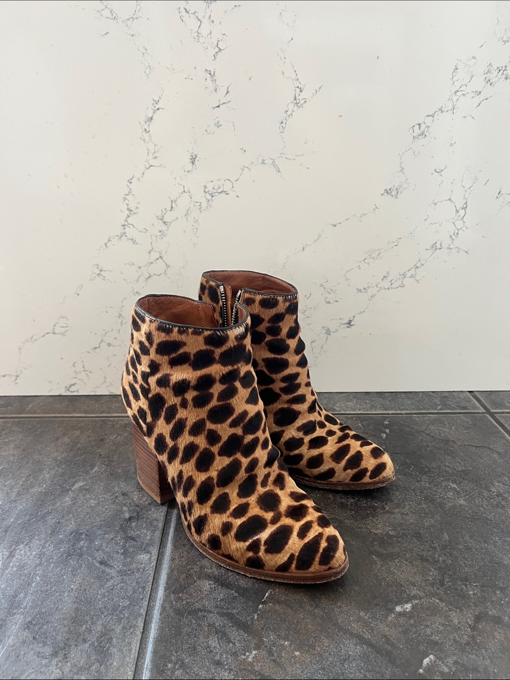 Alexander Wang Leopard Print Ankle Boots in Brown and Black in size 35